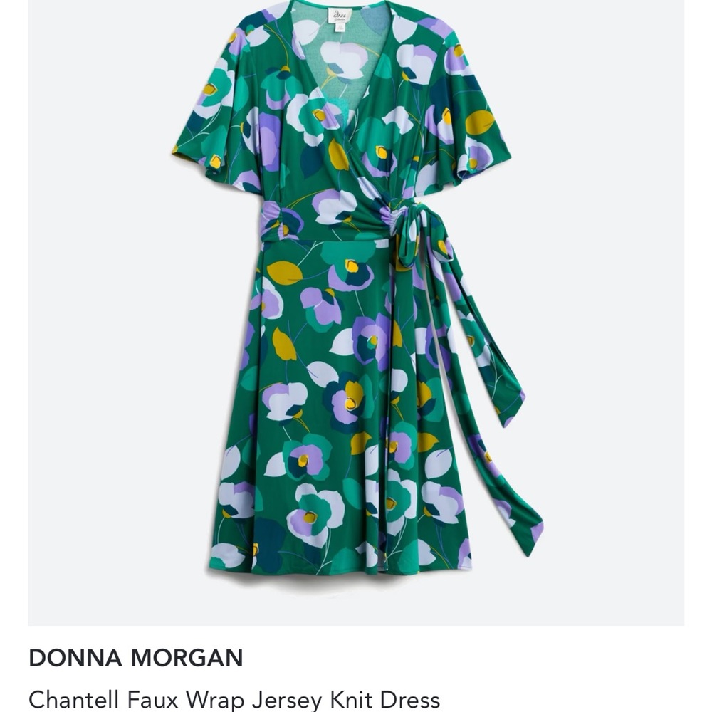 Faux wrap printed dress